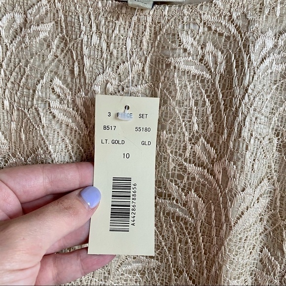 NWT Lord & Taylor light gold skirt set - Picture 2 of 9